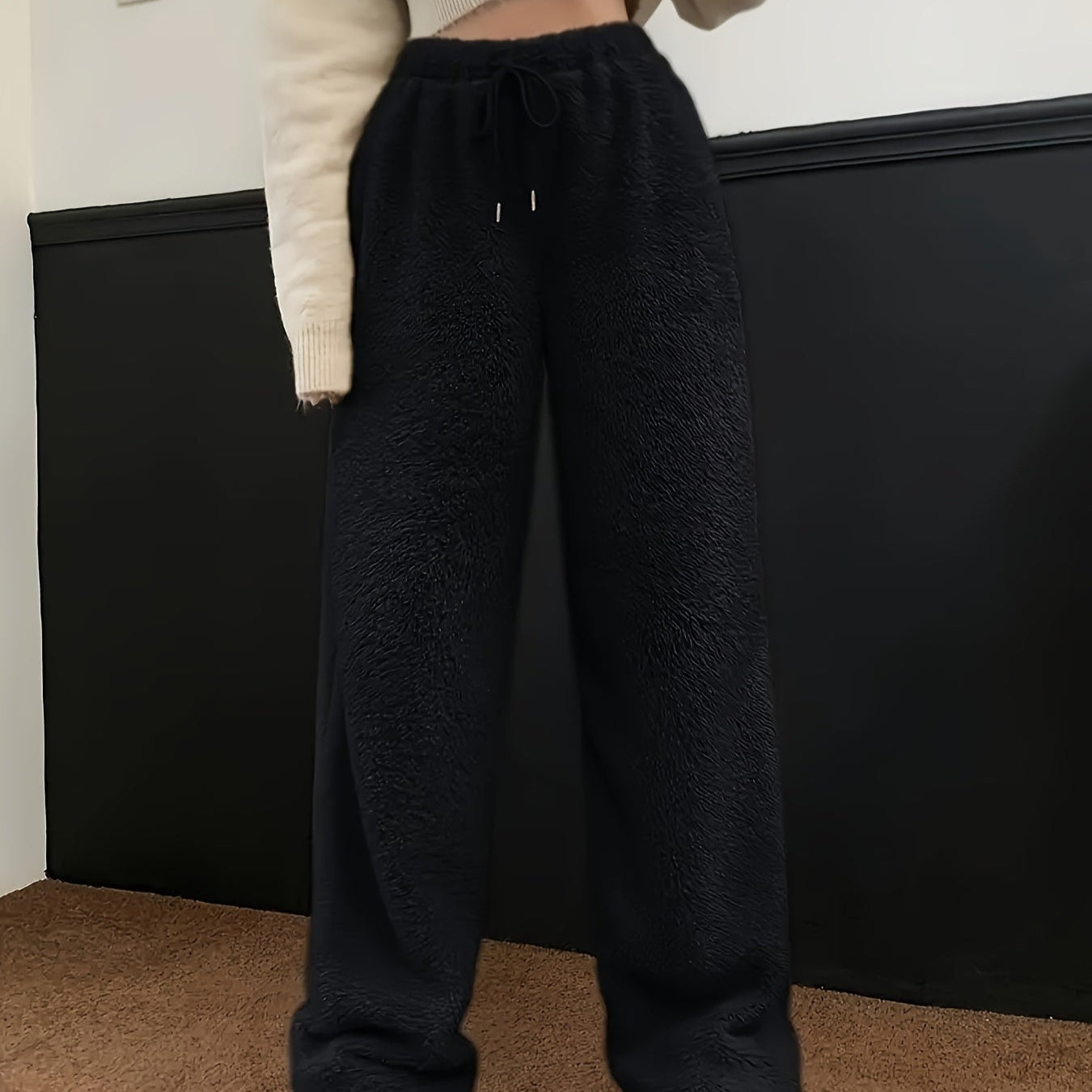 Damen - Teddy Sherpa Hose - Weich und Gemütlich - Kuscheliger Stil für Entspannung