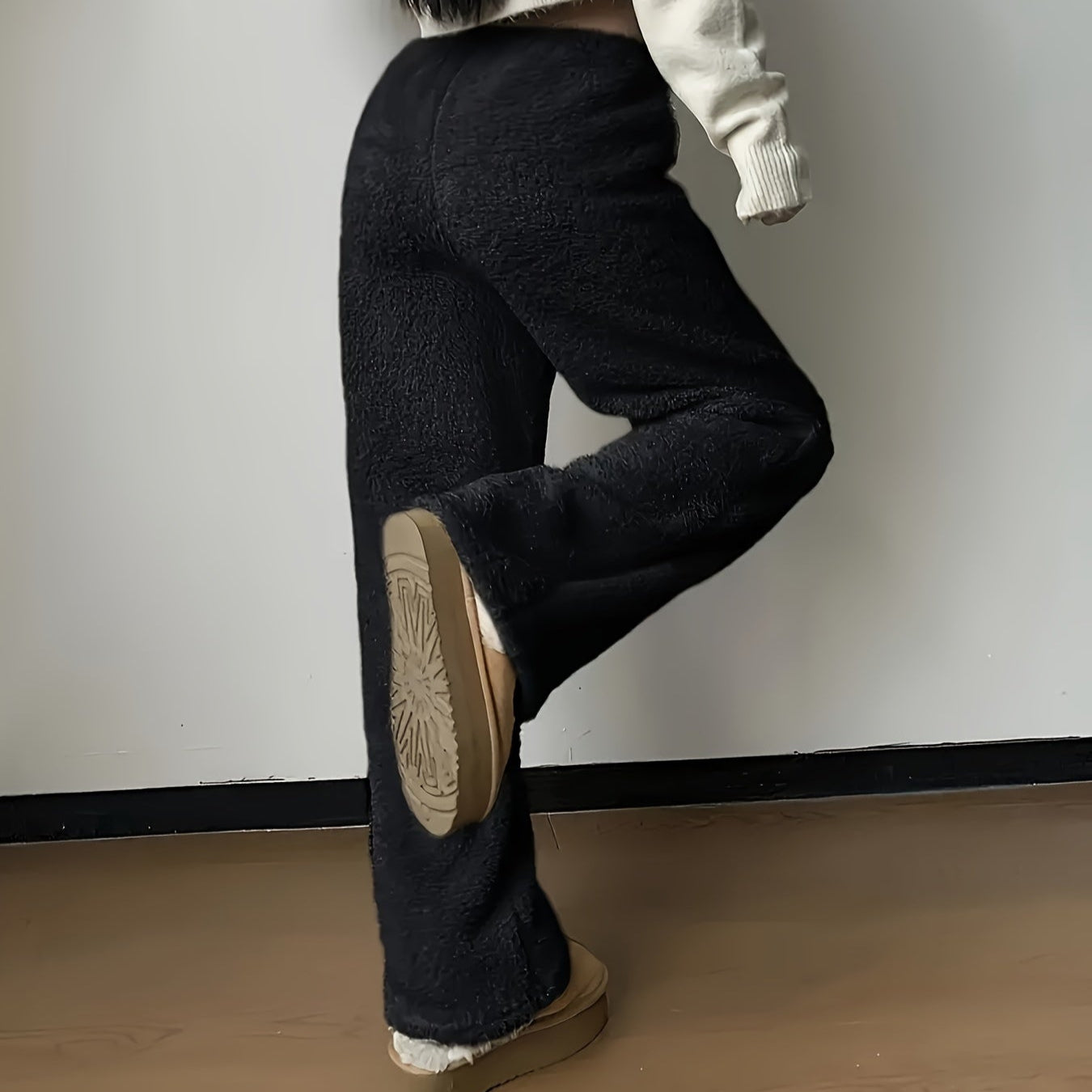 Damen - Teddy Sherpa Hose - Weich und Gemütlich - Kuscheliger Stil für Entspannung