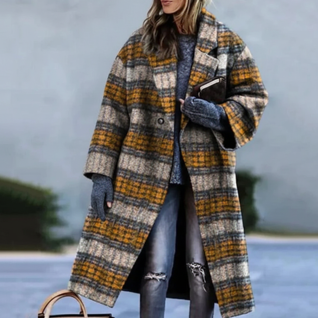 Damen - Langer Mantel - Wollmischung - Stilvoller Wintermantel für Komfort und Eleganz