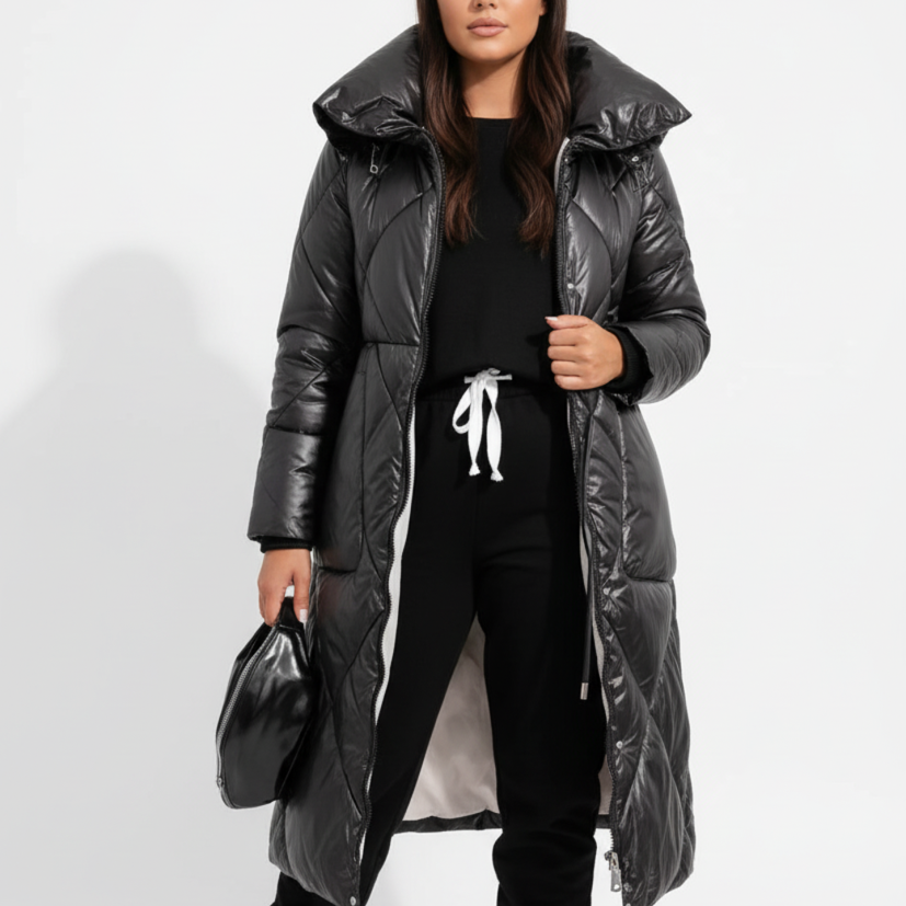 Damen - Lange Pufferjacke - Hohem Kragen - Warm und stilvoll für kalte Tage - Modische Winterjacke
