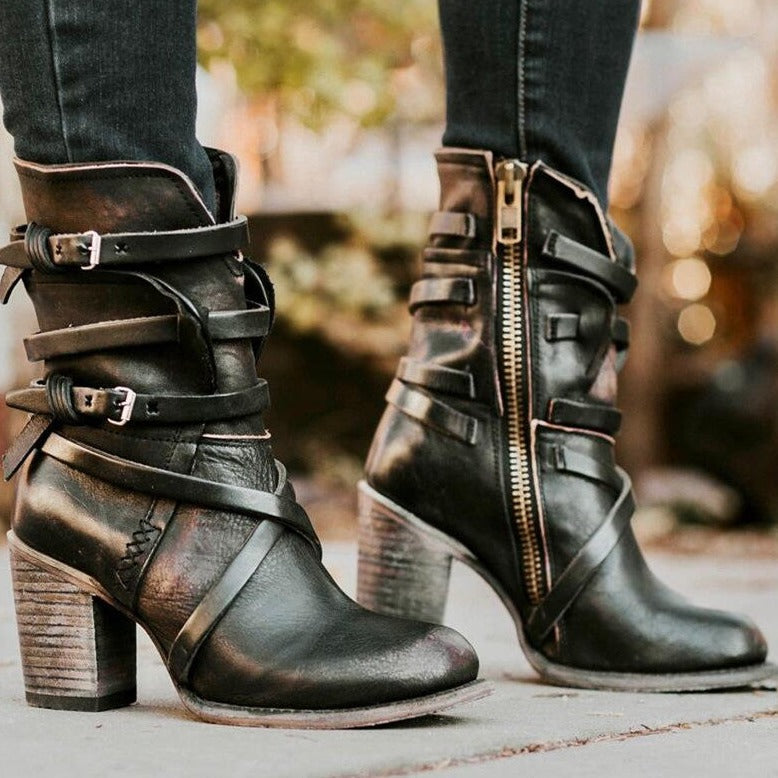 Damen - Stiefeletten - Stützendem Absatz - Eleganter Chic für jeden Anlass