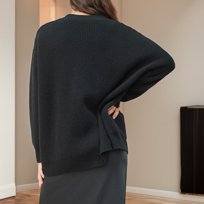 Damen - Gemütliche Strickjacke - Übergröße - Rippenstrick - Bequeme Mode für kalte Tage