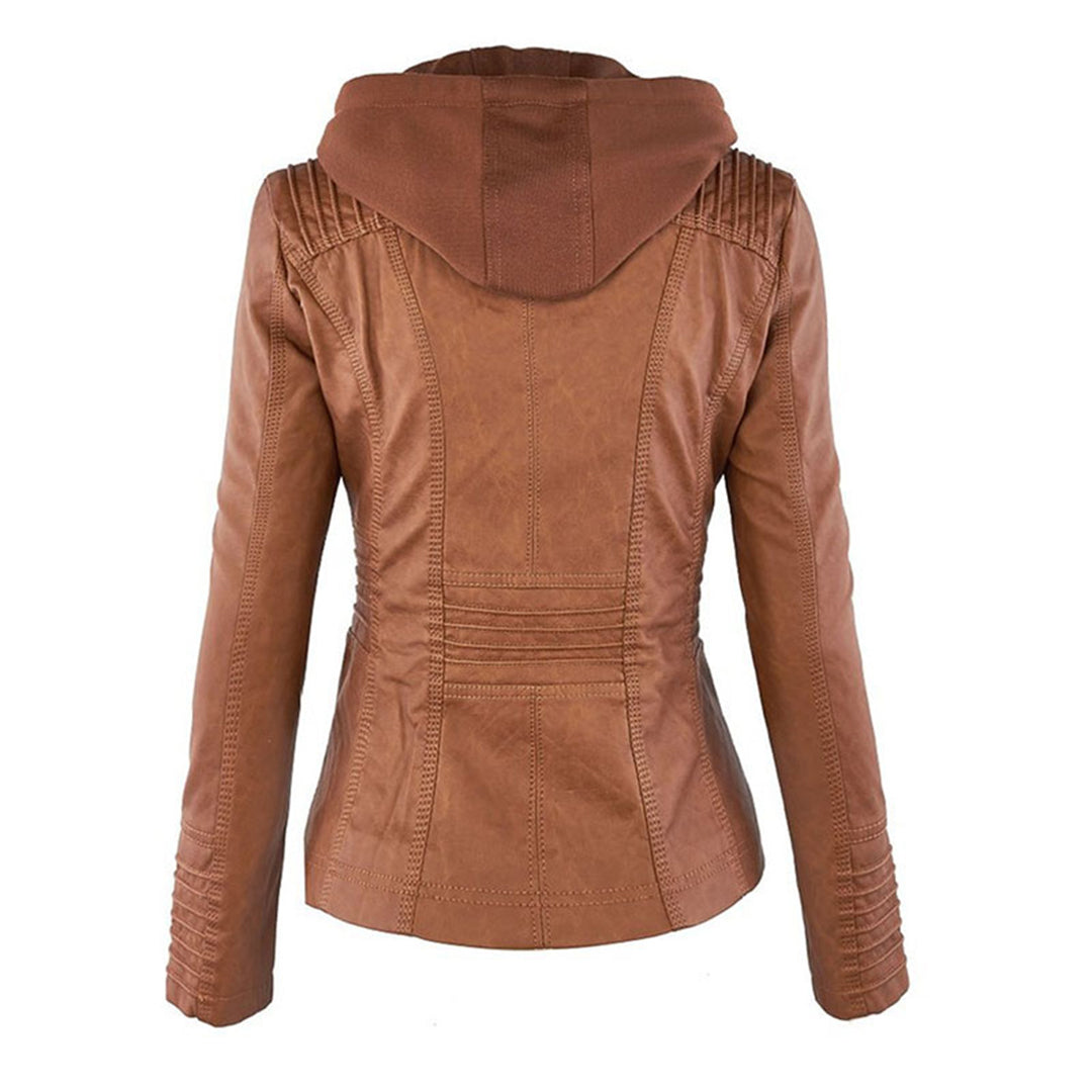 Damen - Leichte Lederjacke - PU Leder - Stilvoll & Komfortabel - Perfekt für Jeden Anlass