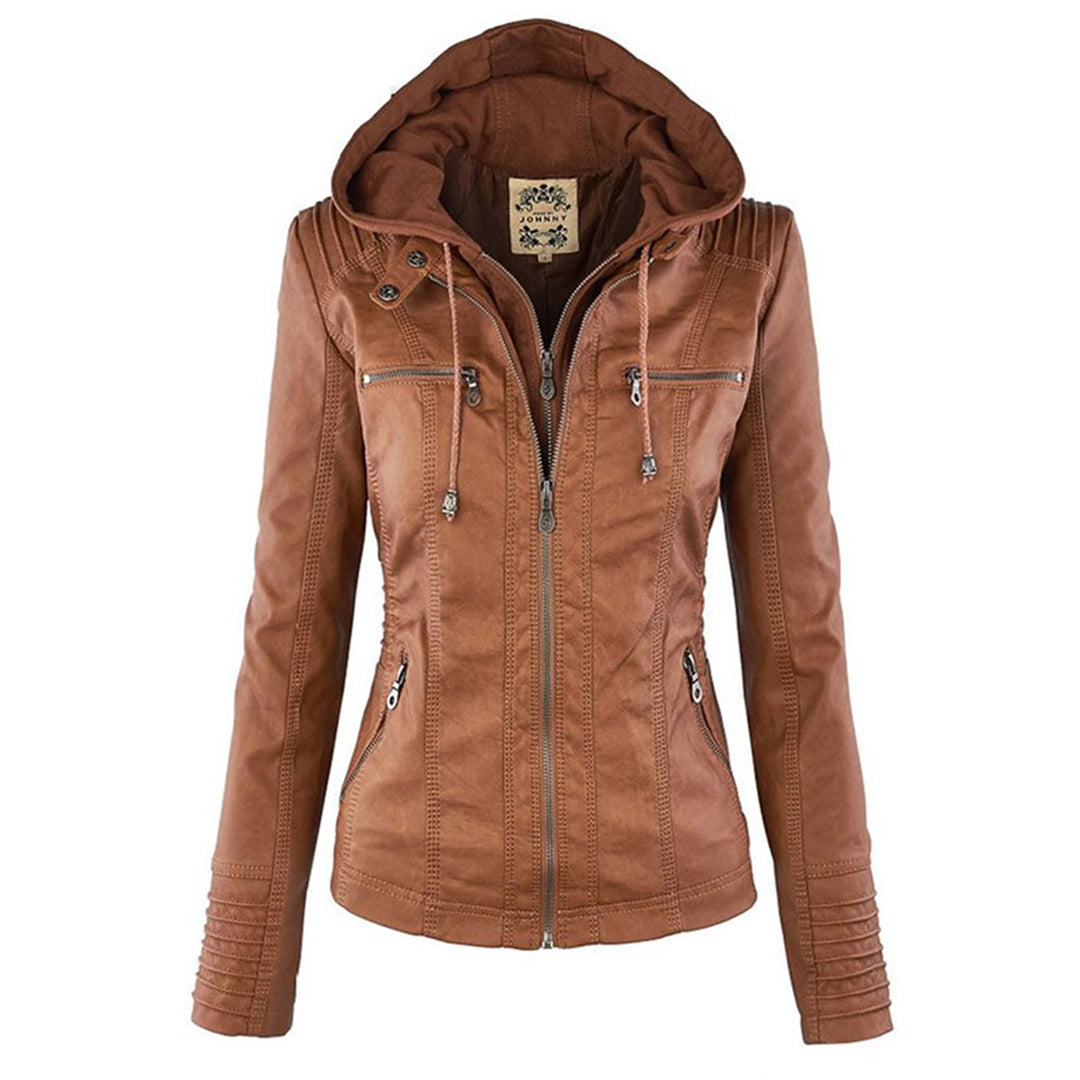 Damen - Leichte Lederjacke - PU Leder - Stilvoll & Komfortabel - Perfekt für Jeden Anlass