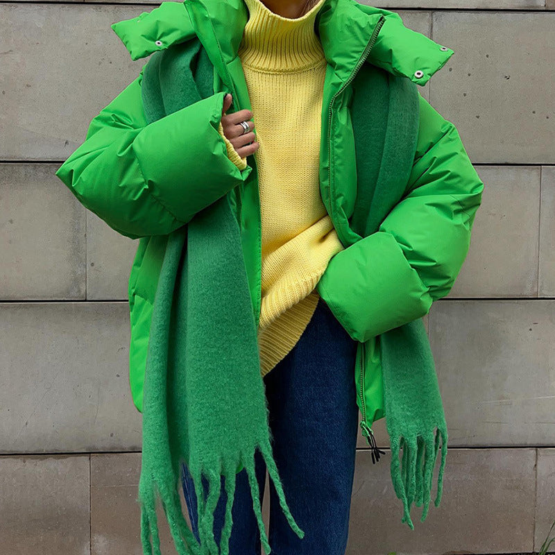 Damen - Pufferjacke - Hohem Kragen - Praktischen Taschen - Warm und stylisch für den Winter