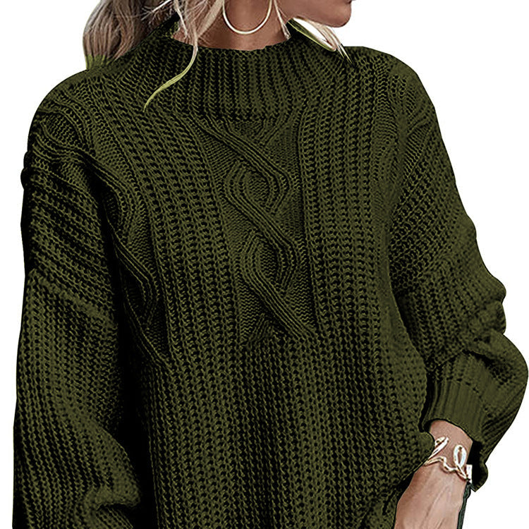 Damen - Eleganter Pullover - Zopfstrick Design - Moderner Stil für Alltag und Freizeit