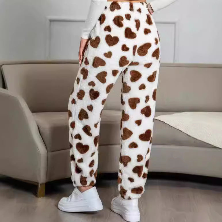 Damen - Fleece Hose - Gemütlich mit Druck - Weiches Material für optimalen Komfort