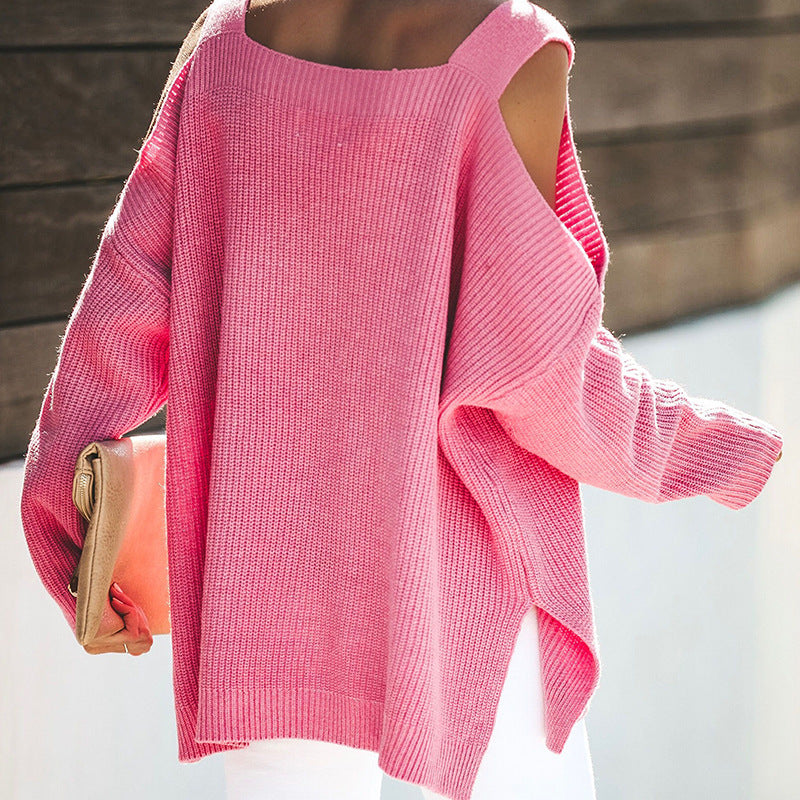 Damen - Strickpullover - Asymmetrischer Ausschnitt - Stilvoller Pullover für jeden Anlass