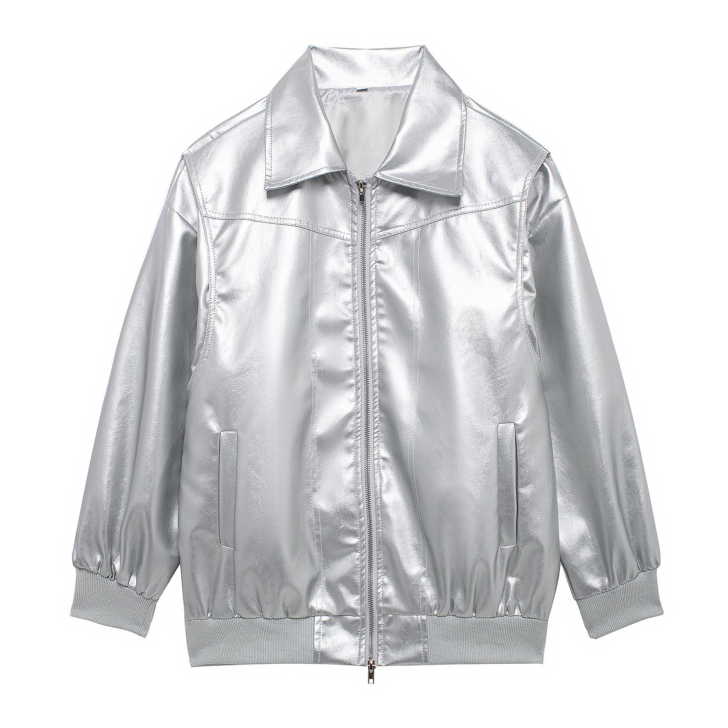 Damen - Kunstlederjacke - Elastischen Manschetten - Modische und bequeme Jacke für jeden Anlass