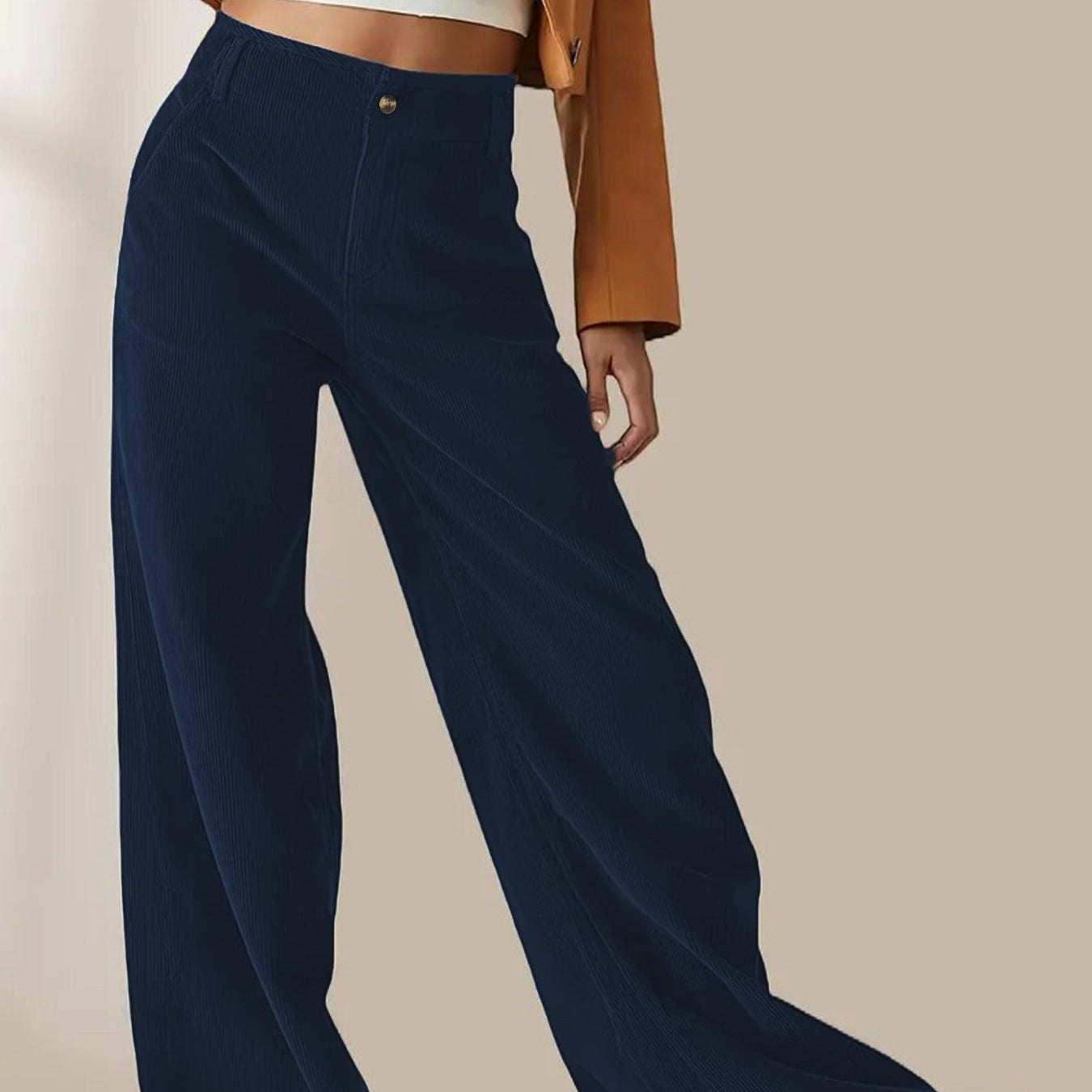 Damen - Cordhose - Weitem Bein - Bequemer Casual Style für jeden Anlass