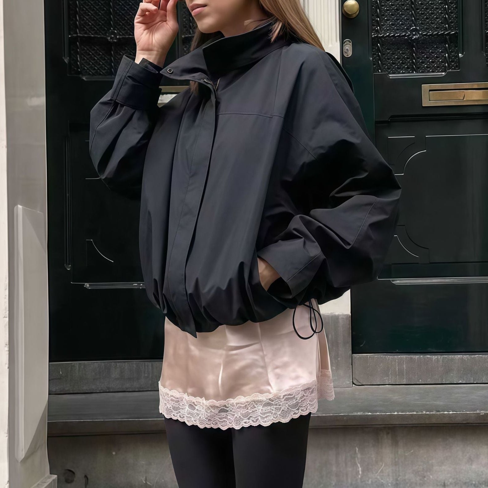 Damen - Übergroße jacke - Hohem Kragen - Bequem & Stilvoll - Perfekt für jeden Anlass