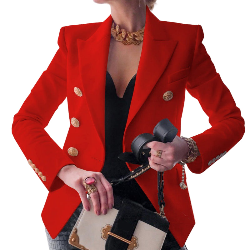 Damen - Eleganter Blazer - Doppelten Knöpfen - Stilvoller Look für jeden Anlass