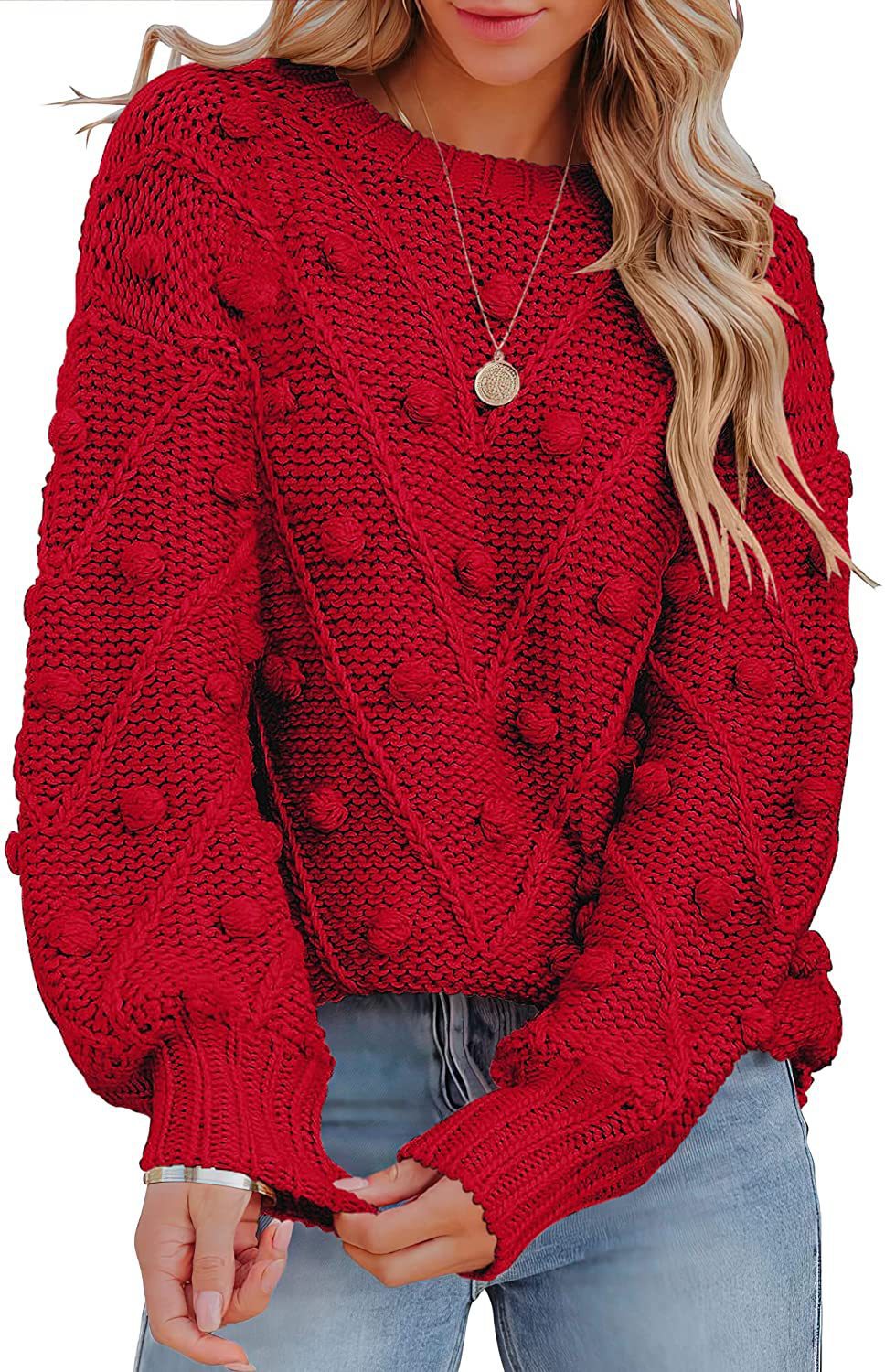 Damen - Strickpullover - Stylisches 3D-Muster - Modischer Pullover für jede Jahreszeit