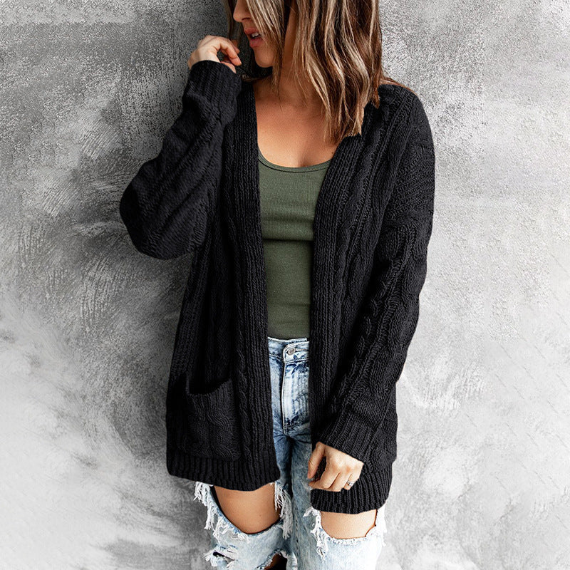 Damen - Strickjacke mit Zopfmuster - Bequemer Casual Fit - Stylische Strickmode für jeden Anlass