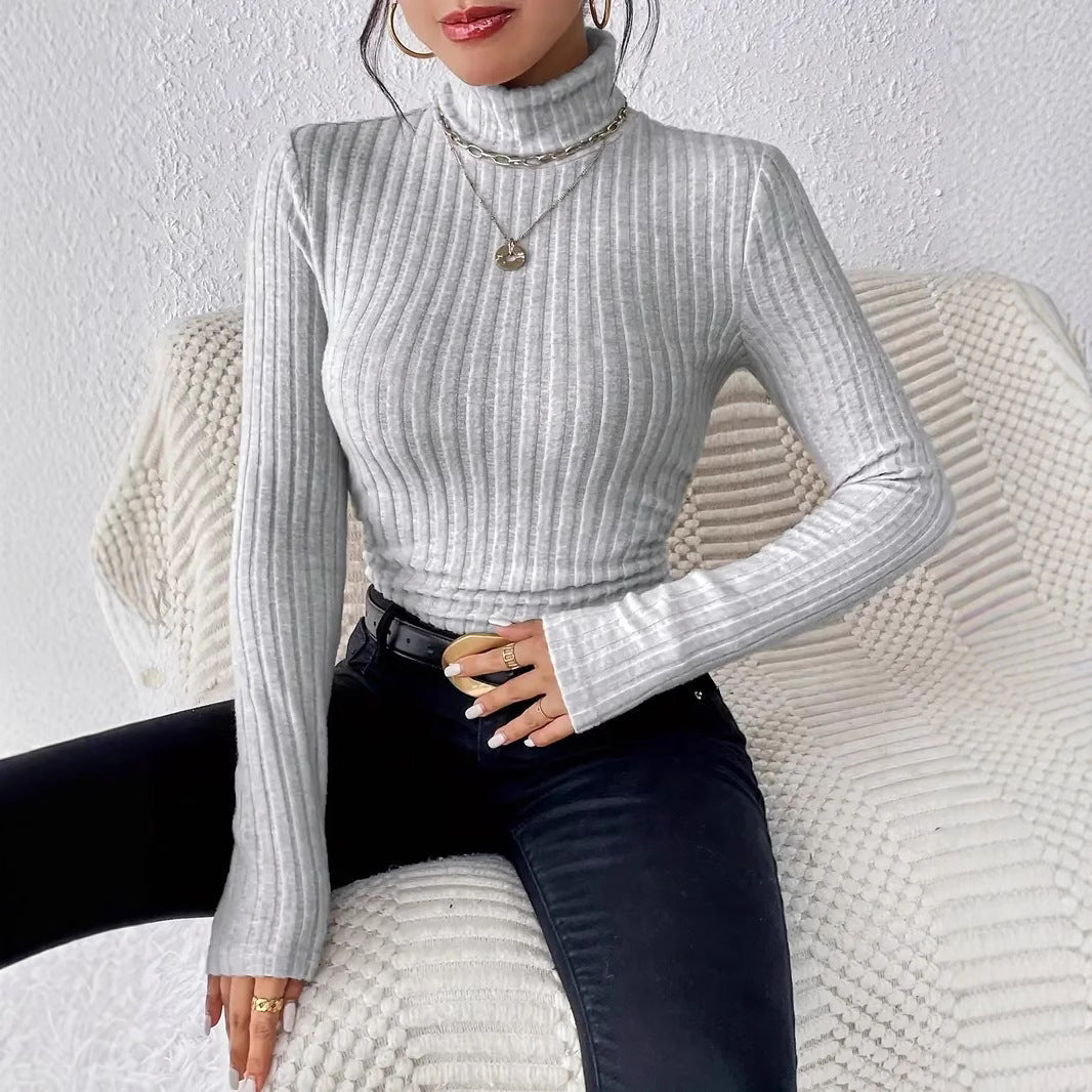 Damen - Rollkragenpullover - Langärmeliger - Feinripp Strick Design - Stilvoller Herbst Pullover für jeden Anlass
