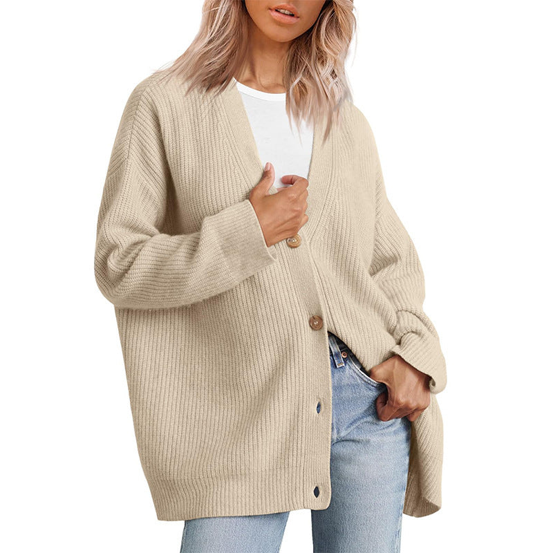 Damen - Gestreifte Strickjacke mit Knopfleiste - Weichem Strickstoff - Klassisches Design - Entspannte Passform