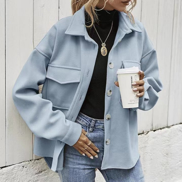 Damen - Übergroße jacke - Taschen und Knöpfen - Stilvolle und Bequeme Mode für Jeden Anlass