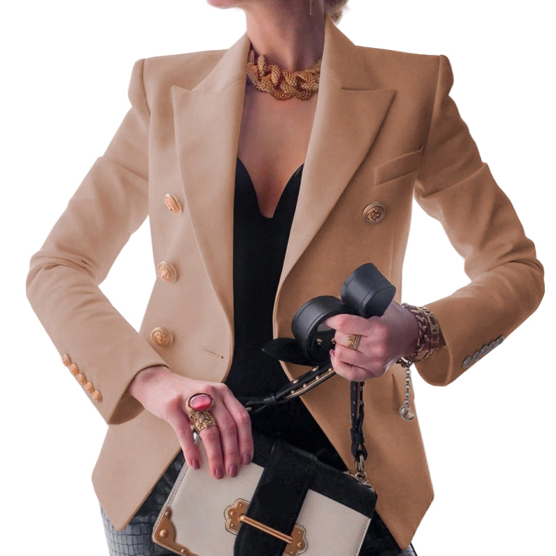 Damen - Eleganter Blazer - Doppelten Knöpfen - Stilvoller Look für jeden Anlass
