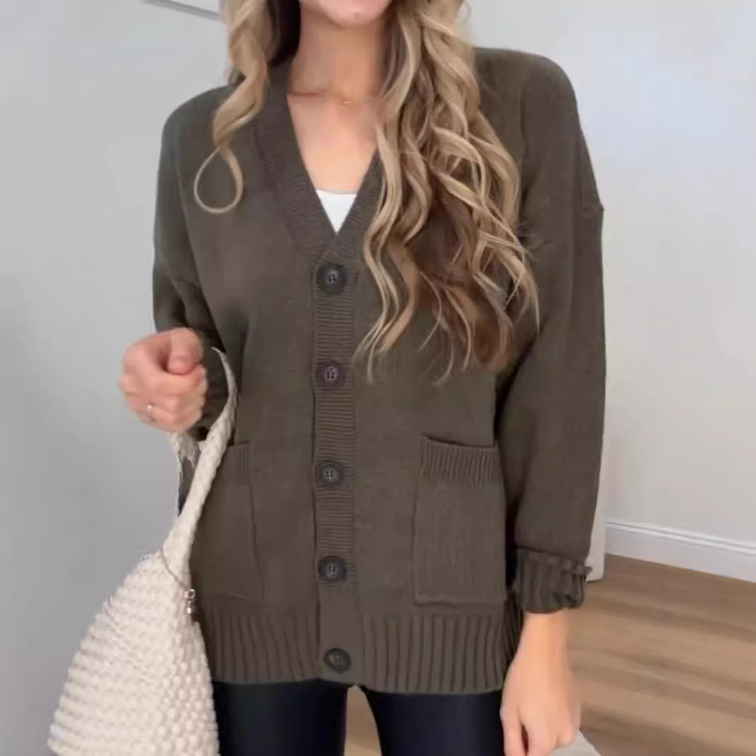 Damen - Kuschelige Strickjacke - Modernes Design mit Knöpfen - Stylische und Bequeme Strickmode