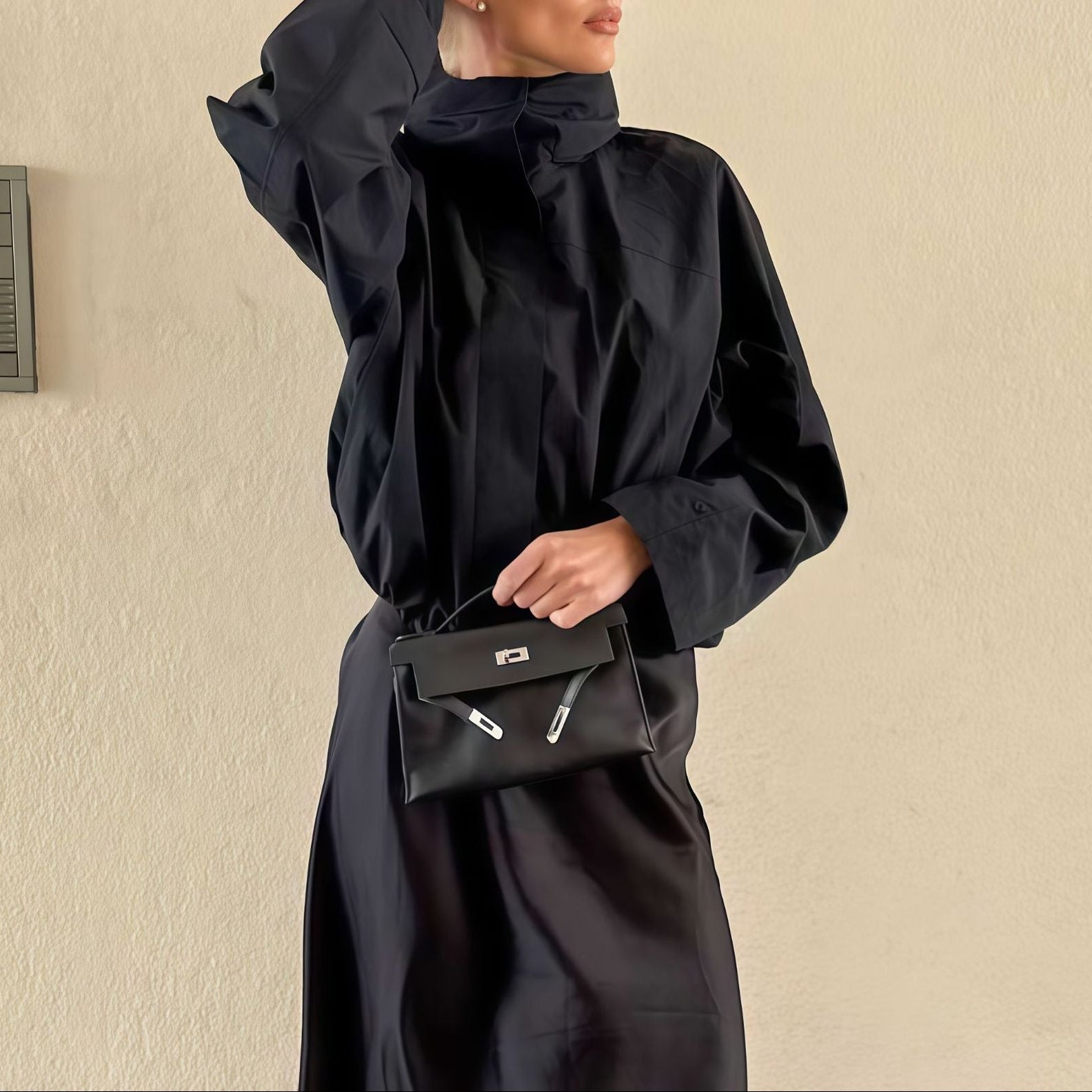 Damen - Übergroße jacke - Hohem Kragen - Bequem & Stilvoll - Perfekt für jeden Anlass