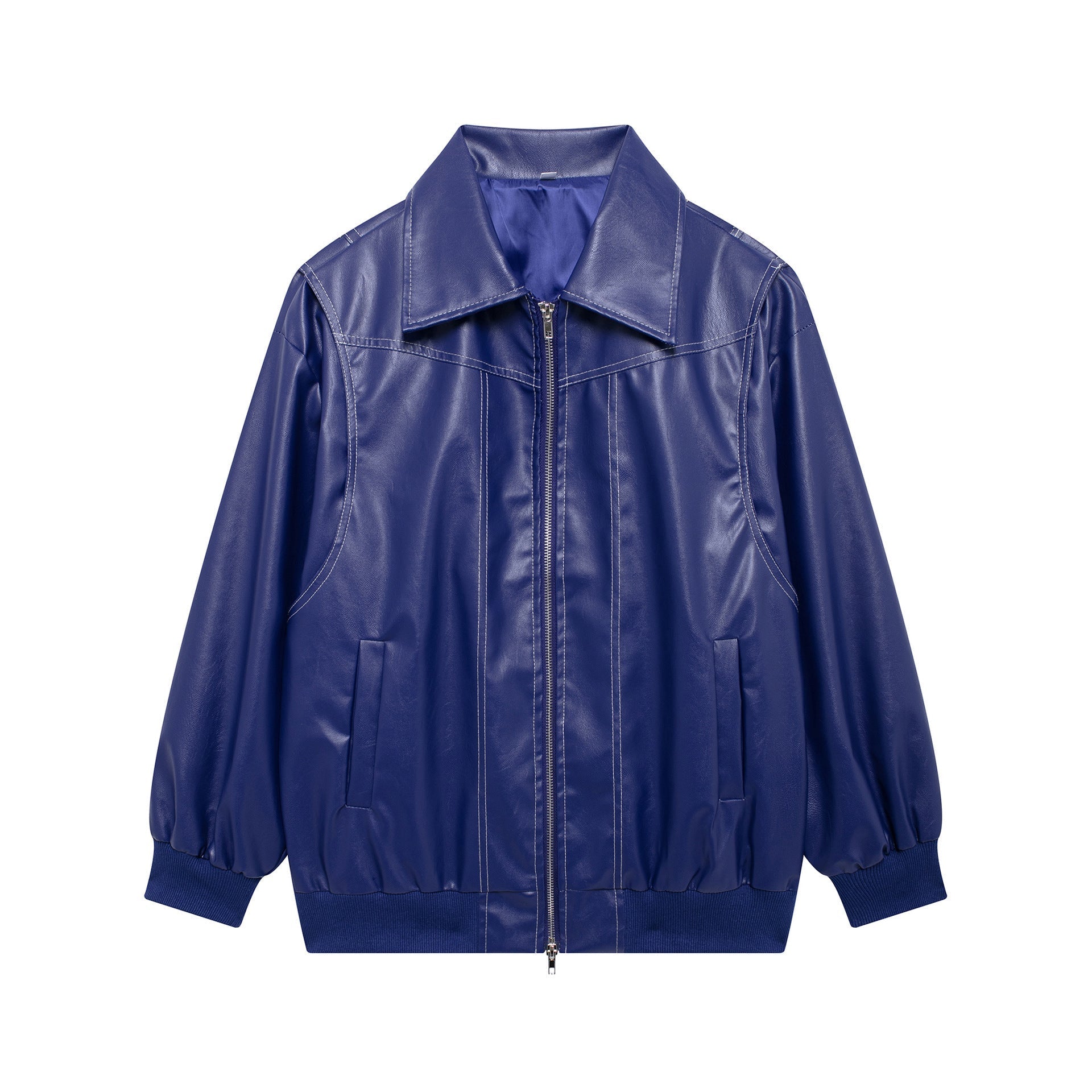 Damen - Kunstlederjacke - Elastischen Manschetten - Modische und bequeme Jacke für jeden Anlass