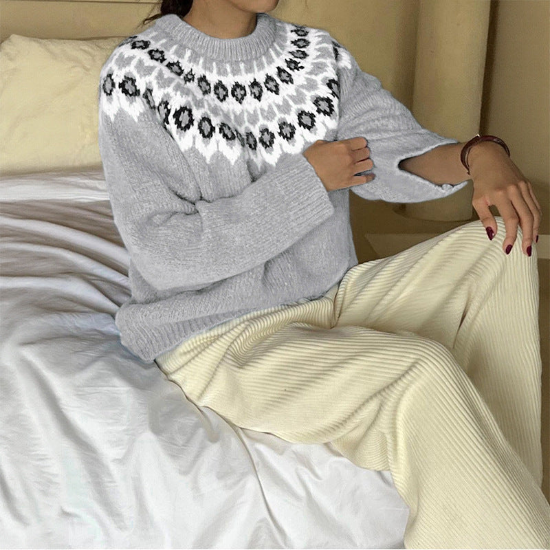 Damen - Strickpullover - Traditionelles norwegisches Design - Bequem und stilvoll - Ideal für kalte Tage
