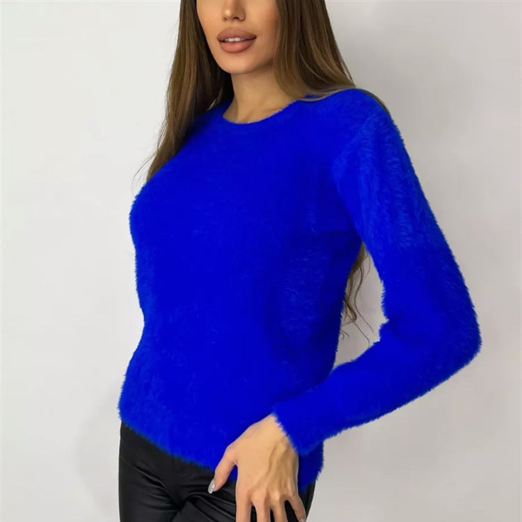 Damen - Flauschiger Pullover - Kuschelige Strickwaren - Weich und Bequem - Ideal für den Alltag