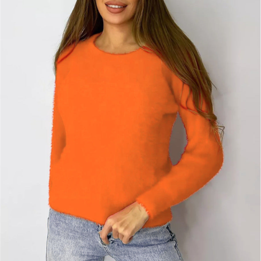 Damen - Flauschiger Pullover - Kuschelige Strickwaren - Weich und Bequem - Ideal für den Alltag