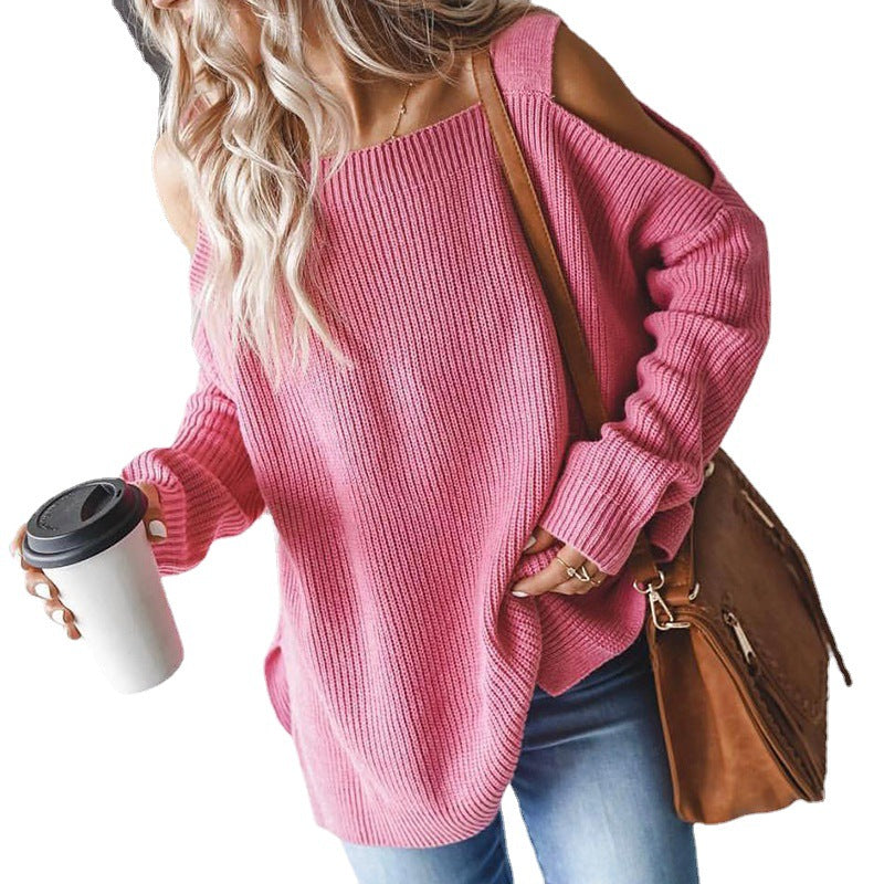 Damen - Strickpullover - Asymmetrischer Ausschnitt - Stilvoller Pullover für jeden Anlass