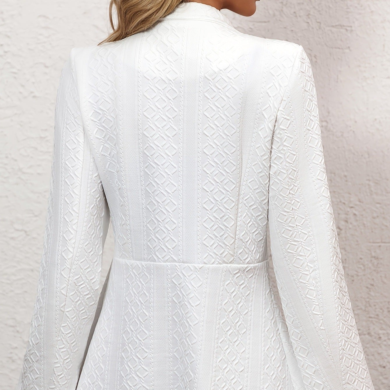 Damen - Eleganter Strickblazer - Feinem Muster - Hochwertige Materialien - Stilvoller Look für jeden Anlass
