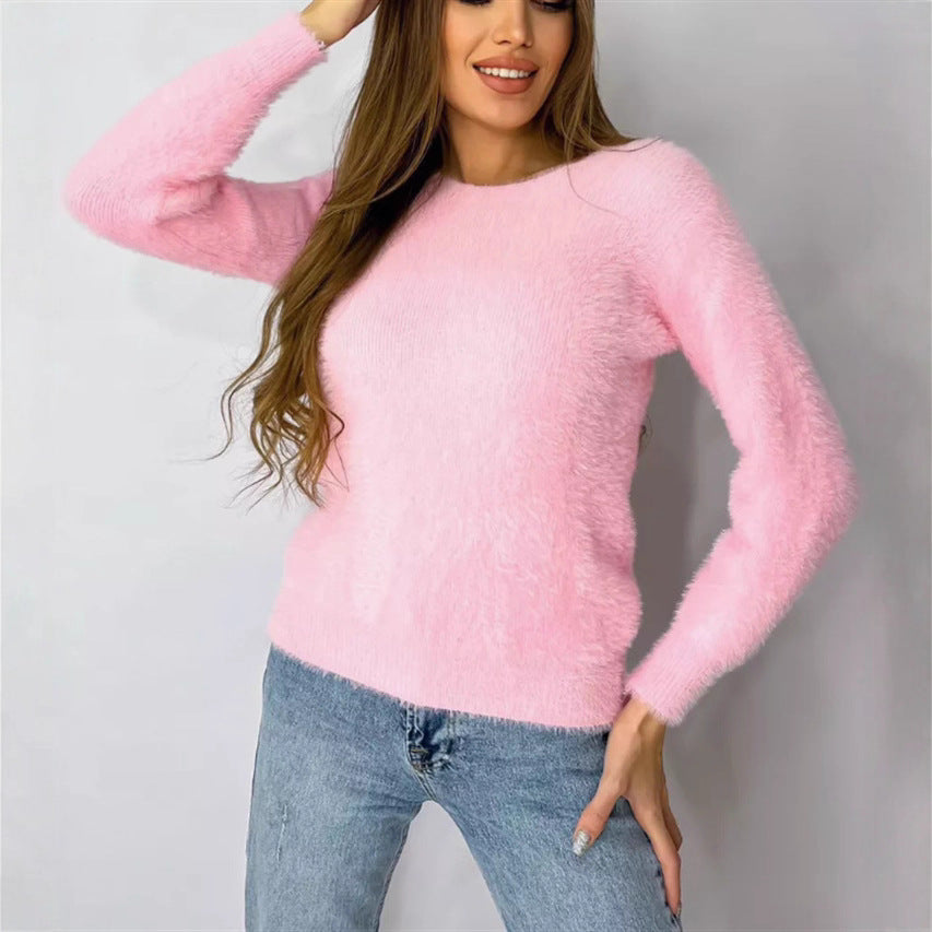 Damen - Flauschiger Pullover - Kuschelige Strickwaren - Weich und Bequem - Ideal für den Alltag