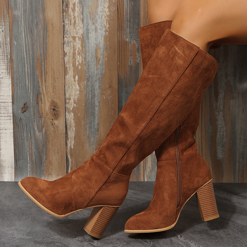 Damen - Rutschfeste Stiefel - Blockabsatz - Knöchelhöhe - Bequeme und stilvolle Fußbekleidung