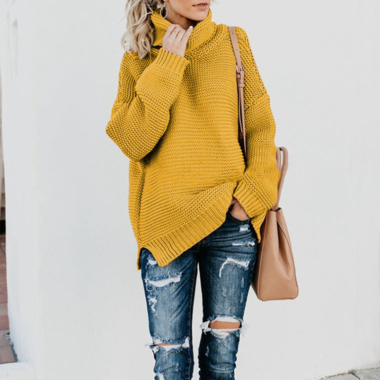 Damen - Rollkragenpullover - Weicher Strickstoff - Gemütliche Strickmode für stilvolle Looks