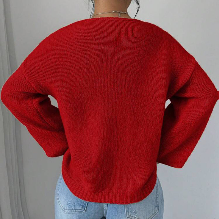 Damen - Übergroße Strickpullover - Schnürung - Bequem und Stilvoll - Perfekt für den Lagenlook