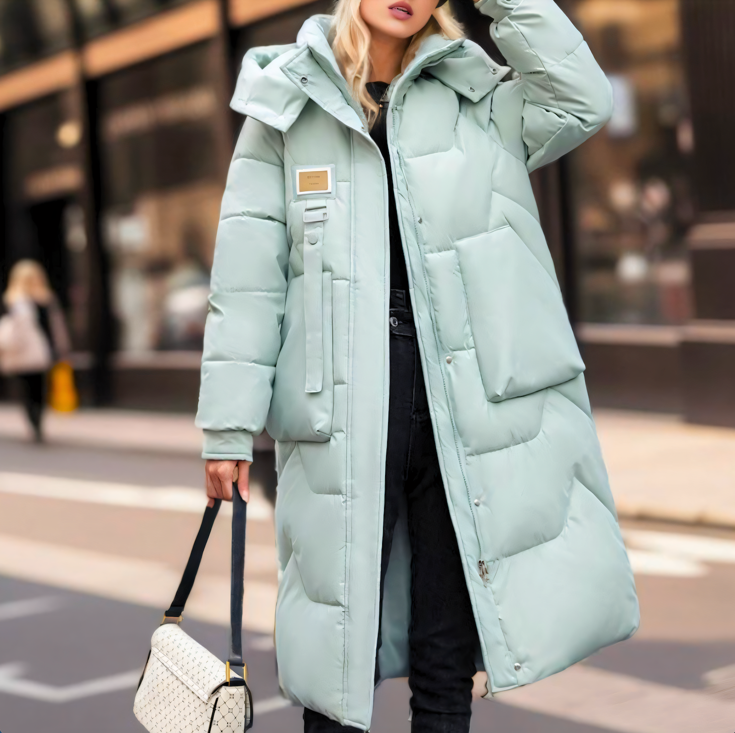 Damen - Wintermantel - Langer bauschiger - Warm & Stylisch - Perfekt für kalte Tage