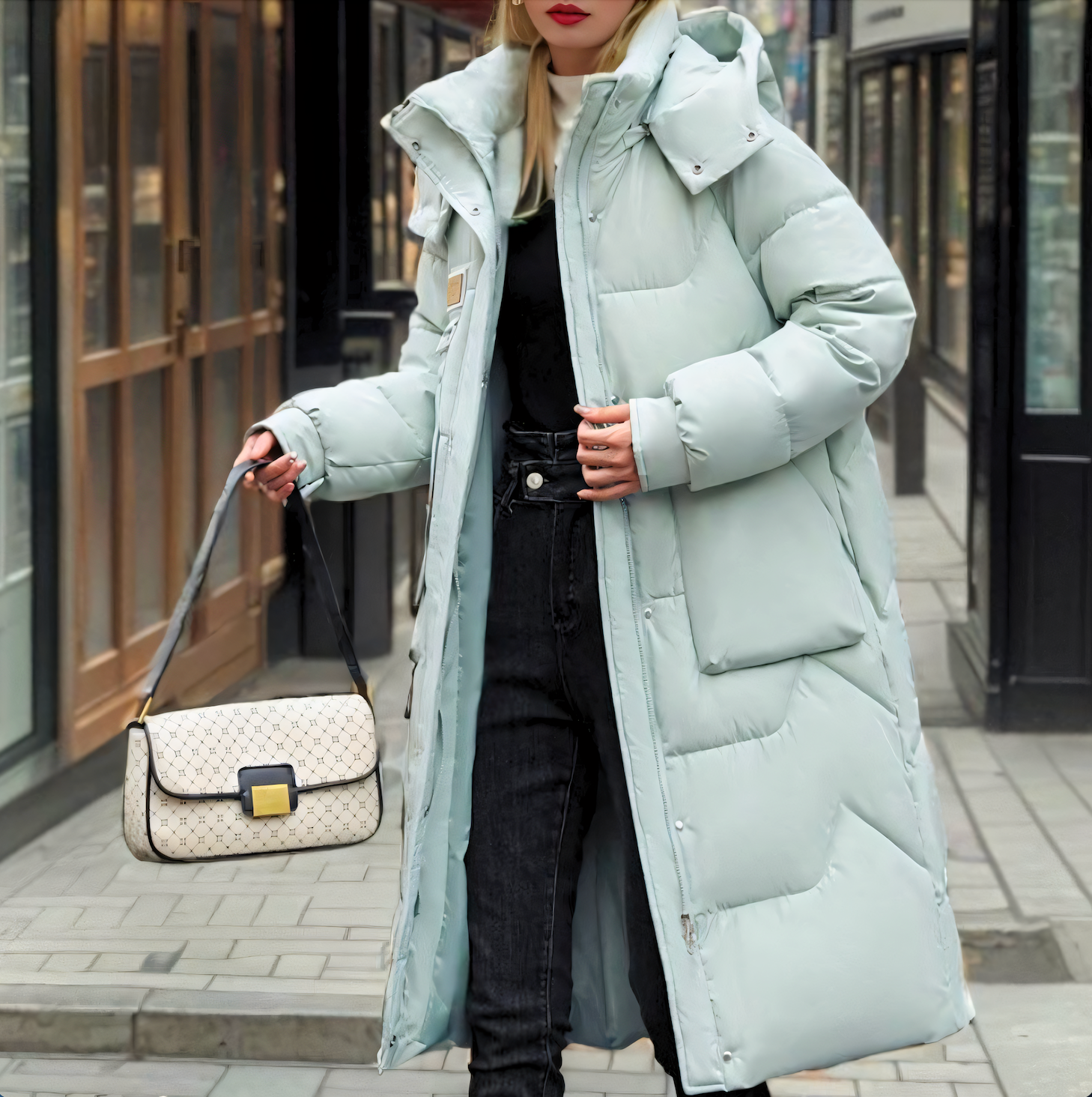 Damen - Wintermantel - Langer bauschiger - Warm & Stylisch - Perfekt für kalte Tage
