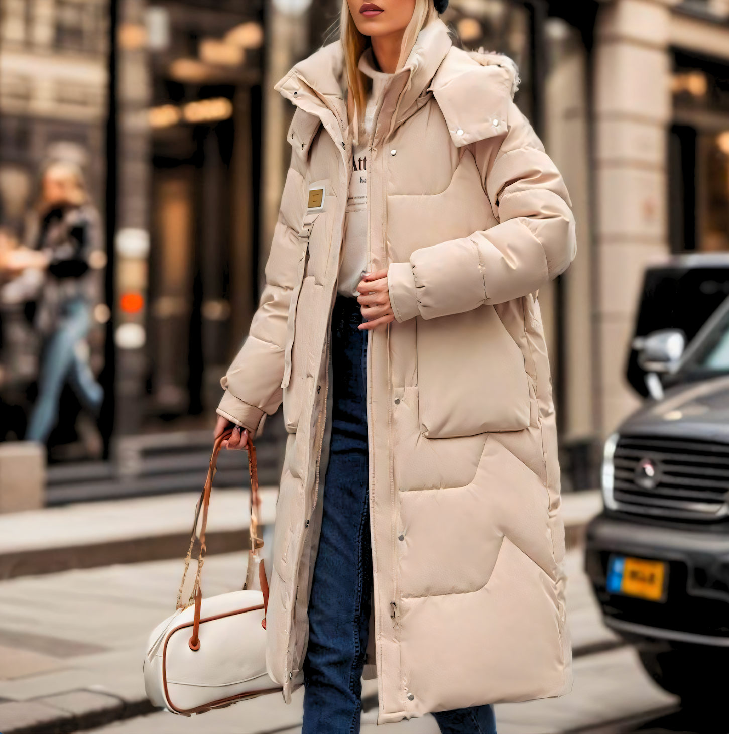 Damen - Wintermantel - Langer bauschiger - Warm & Stylisch - Perfekt für kalte Tage