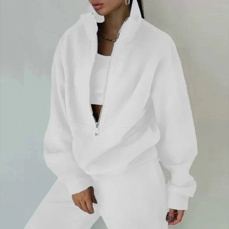 Damen - Lässiges Winter-Set - Kuscheliges Sweatshirt & Hose aus weichem Material - Gemütlicher Look für kalte Tage