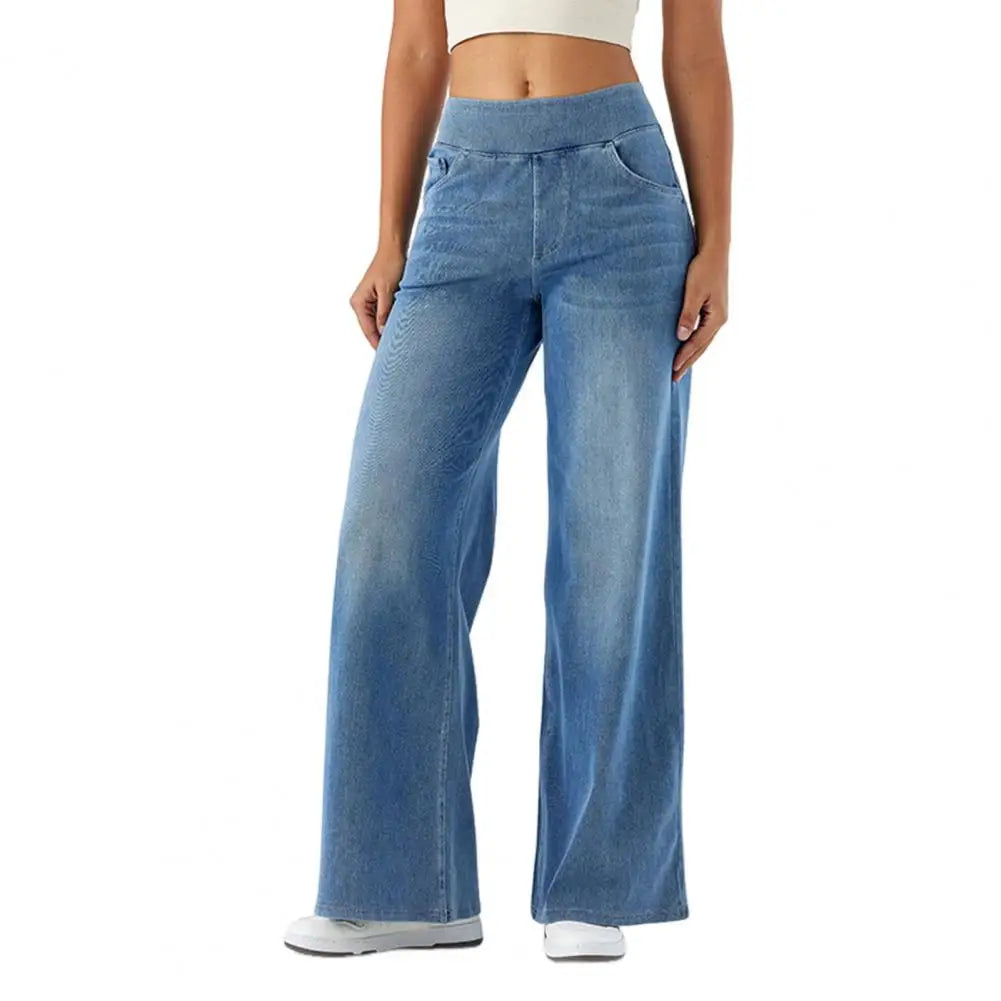 Damen - Jeans - Baumwollmischung - Weite Beinform - Trendy Casual Style für den Alltag