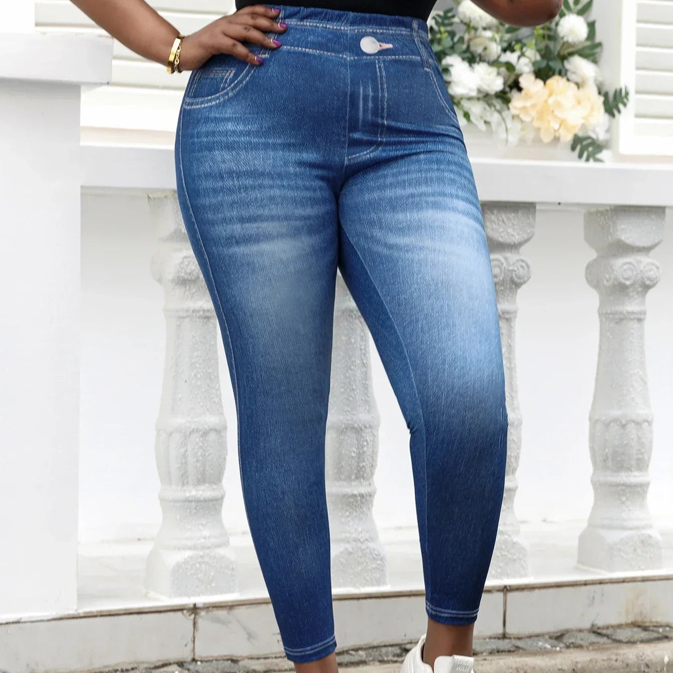 Damen - Jeggings in Übergrößen - Bequemes Stretch Material - Ideal für Alltag und Freizeit
