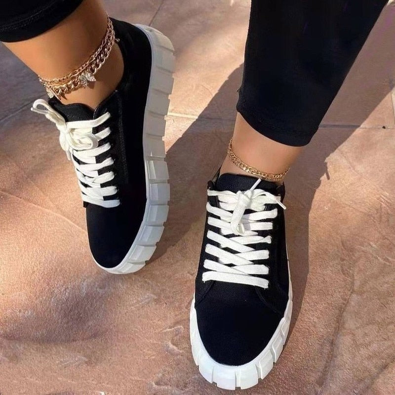 Damen - Turnschuhe - Plateausohle - Leichte Material - Atmungsaktive Wanderschuhe