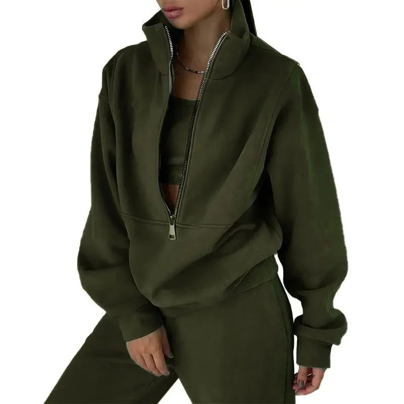 Damen - Lässiges Winter-Set - Kuscheliges Sweatshirt & Hose aus weichem Material - Gemütlicher Look für kalte Tage