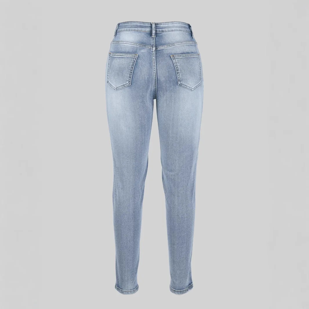 Damen - Schmale Jeggings - Hohe Taille - Bequemer Stretch Stoff für den perfekten Sitz