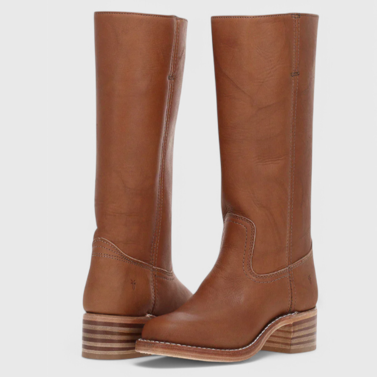 Damen - Kniehohe Stiefel - Runder Spitze - Bequemer Stacked Heel für stilvolle Auftritte