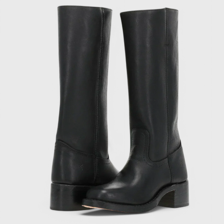 Damen - Kniehohe Stiefel - Runder Spitze - Bequemer Stacked Heel für stilvolle Auftritte