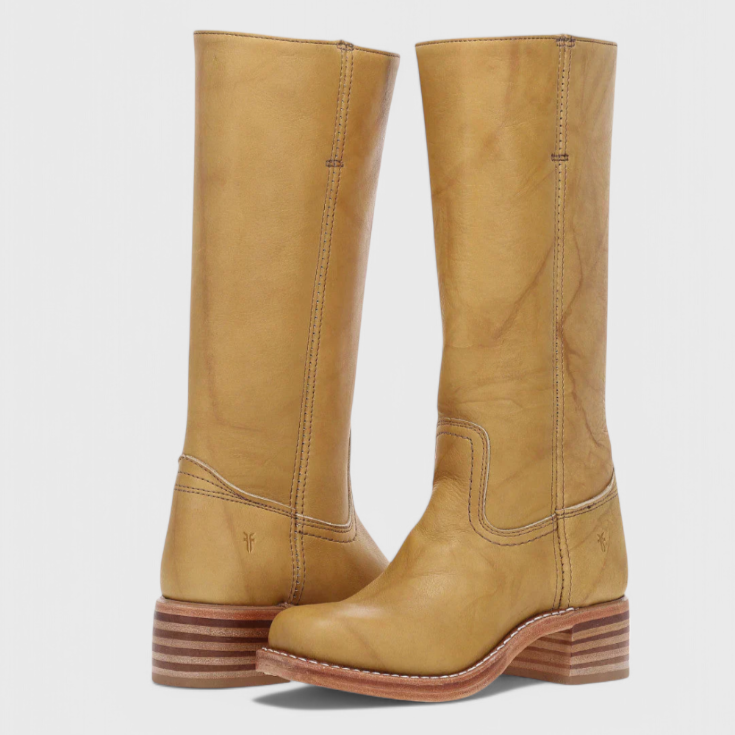 Damen - Kniehohe Stiefel - Runder Spitze - Bequemer Stacked Heel für stilvolle Auftritte
