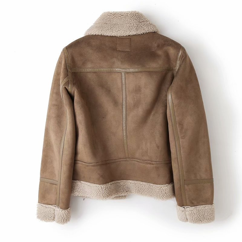 Damen - Bikerjacke - Asymmetrischer Reißverschluss - Gefütterter Kragen - Trendige Lederjacke für jeden Anlass