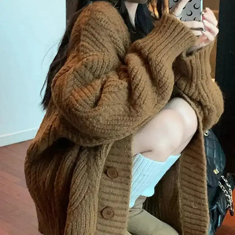 Damen - Strickjacke - V-Ausschnitt - Bequemer Tragekomfort - Vielseitige Freizeitmode