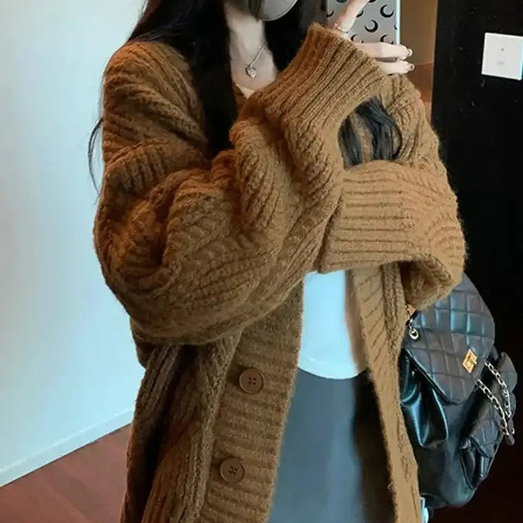 Damen - Strickjacke - V-Ausschnitt - Bequemer Tragekomfort - Vielseitige Freizeitmode
