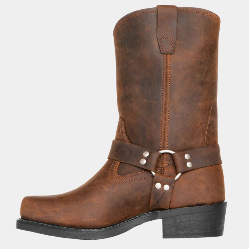 Damen - Mid-Calf Stiefel - Harness und Schnalle Akzent - Stilvoll und Bequem für Jeden Anlass